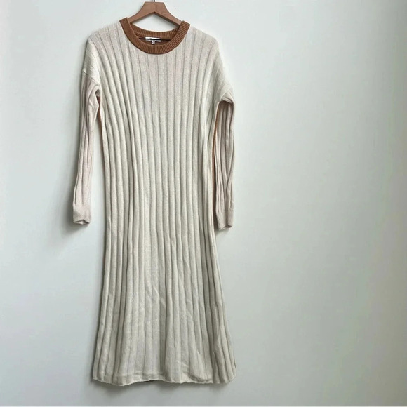 Madewell (Re)sourced Ribbed Midi Sweater Dress Small Alpaca Wool Color block S - Picture 6 of 15